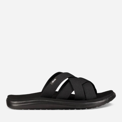 Teva Voya Slide Men's Black Sandals CA56195 Canada Clearance